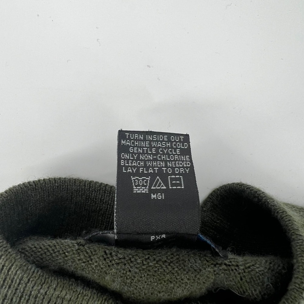 Spring + Mercer Mens XL Olive Green Merino Wool Blend Ribbed Mock Neck Sweater - Picture 5 of 8